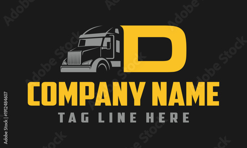 Letter D Truck logo vector 
