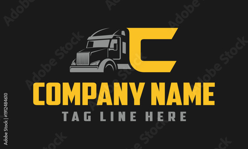 Letter C Truck logo vector 
