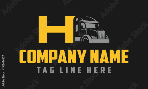Letter H Truck logo vector 