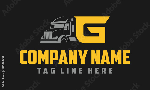 Letter G Truck logo vector 