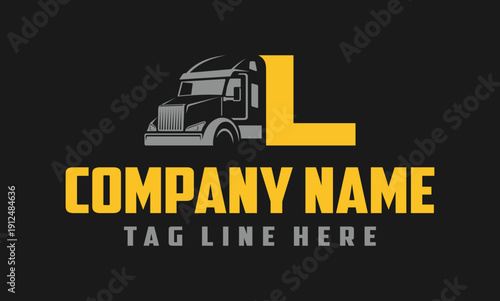Letter L Truck logo vector 