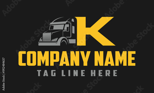 Letter K Truck logo vector 