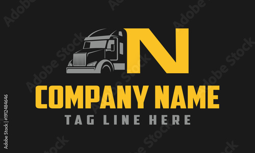 Letter N Truck logo vector 