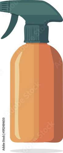 Orange spray bottle mockup vector for cleaning or hygiene products.