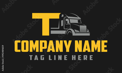 Letter T Truck logo vector 