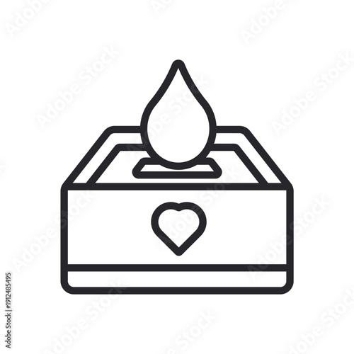donation icons outline and Flat Style,transparent background