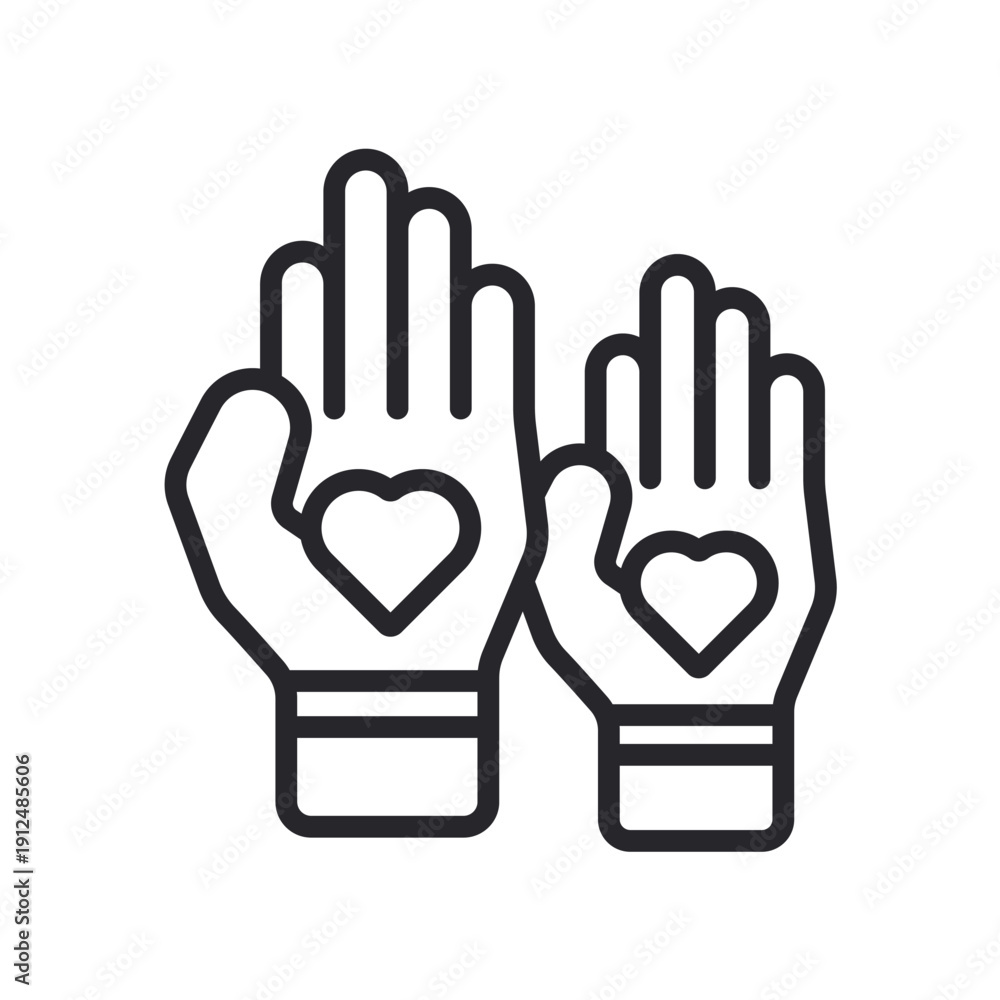 Obraz premium volunteer icons outline and Flat Style,transparent background