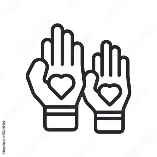 volunteer icons outline and Flat Style,transparent background