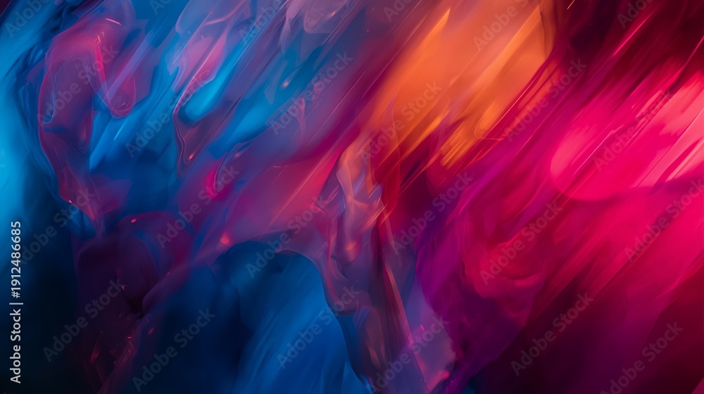 Fototapeta premium Vibrant Red and Blue Liquid Abstract Texture