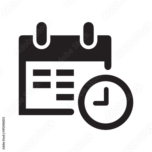 desktop calendar icon on white background