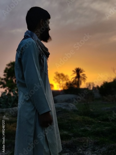 silhouette of a woman in sunset
