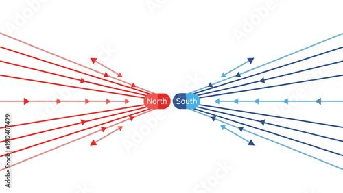 Infographic illustration of network connections with red and blue lines and arrows on a white background.