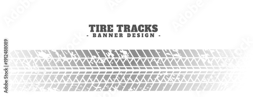 vehicle tire trace mark pattern white banner design