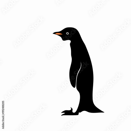 Simple Flat Style Penguin Standing Isolated Animal Wildlife Illustration
