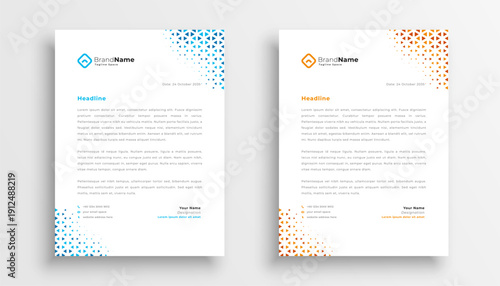 geometric style corporate letterhead template for company's identity