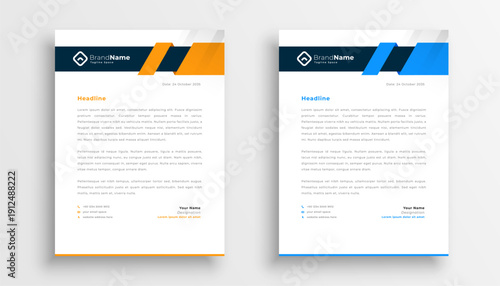 modern business letterhead leaflet template in pack of two