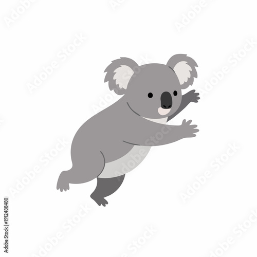 Flat Simple Standing Koala Illustration Character Animal Species Design