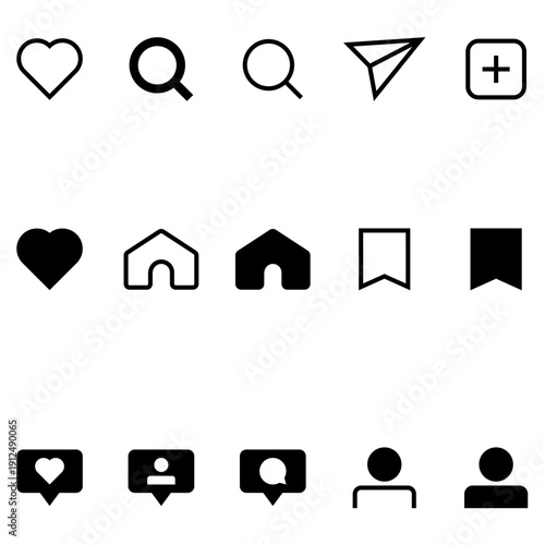  Ícones e notificações rede social