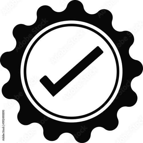 Certified Seal Check Icon – Quality Assurance & Guarantee Badge
