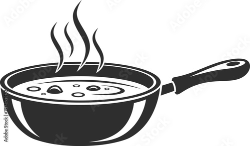 Frying Pan with Boiling Liquid.