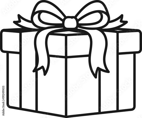 Gift Box with Ribbon and Bow.