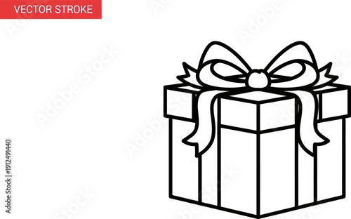 Gift Box with Ribbon and Bow.
