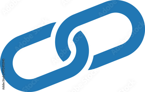 Blue Chain Link Symbolizing Connection and Unity.