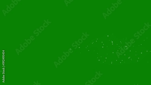 White glowing glitter trail, magic fairy dust, twinkling stars animation, sparkling particle path, elegant transition, Christmas glow on green screen chroma key 4K.