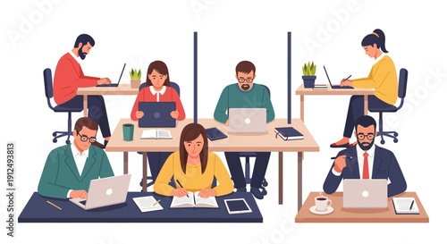 Group of People Working on Laptops.