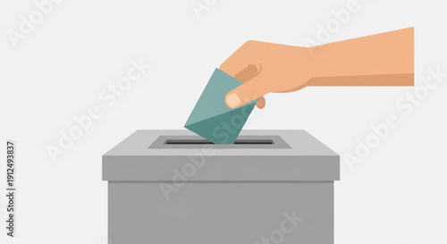 Hand casting ballot into voting box.