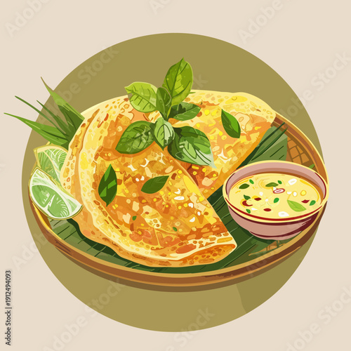 banh xeo vietnamese pancake vector no.2
