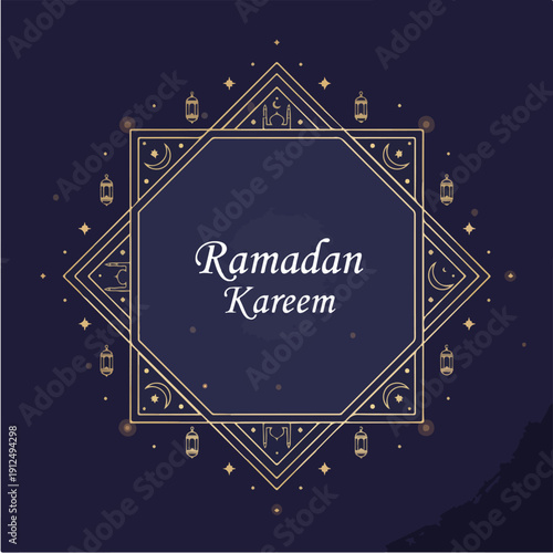 Ramadan Kareem typography flat vector 03