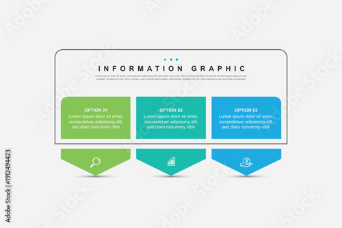infographic design template, timeline concept with 3 step or option. can be used for business
