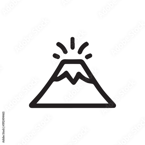 Minimalist Volcano Eruption Line Art Icon For Web And Print Design