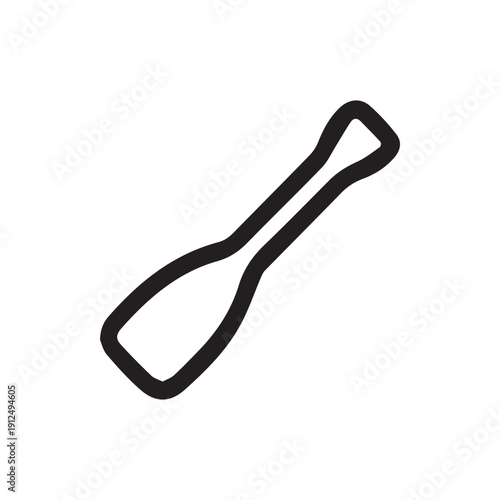 Simple Black Outline Icon Of A Boat Paddle Or Oar For Rowing