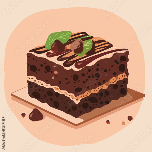 brownie chocolate dessert vector no.2