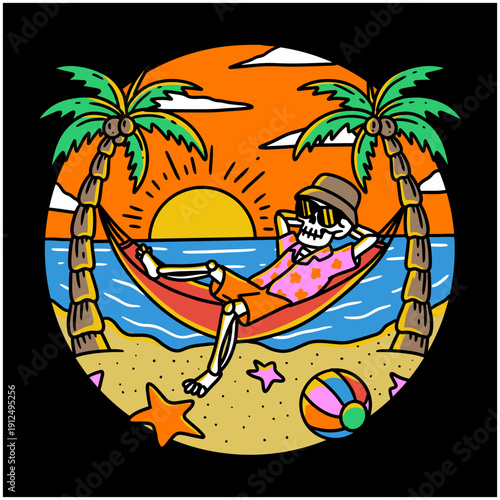 skull chill in the beach