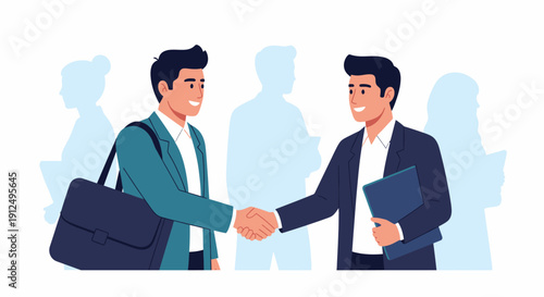 Two Businessmen Shaking Hands in Agreement.