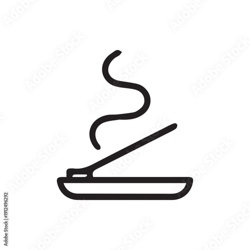 Minimalist Incense Stick Icon With Wafting Smoke For Aromatherapy