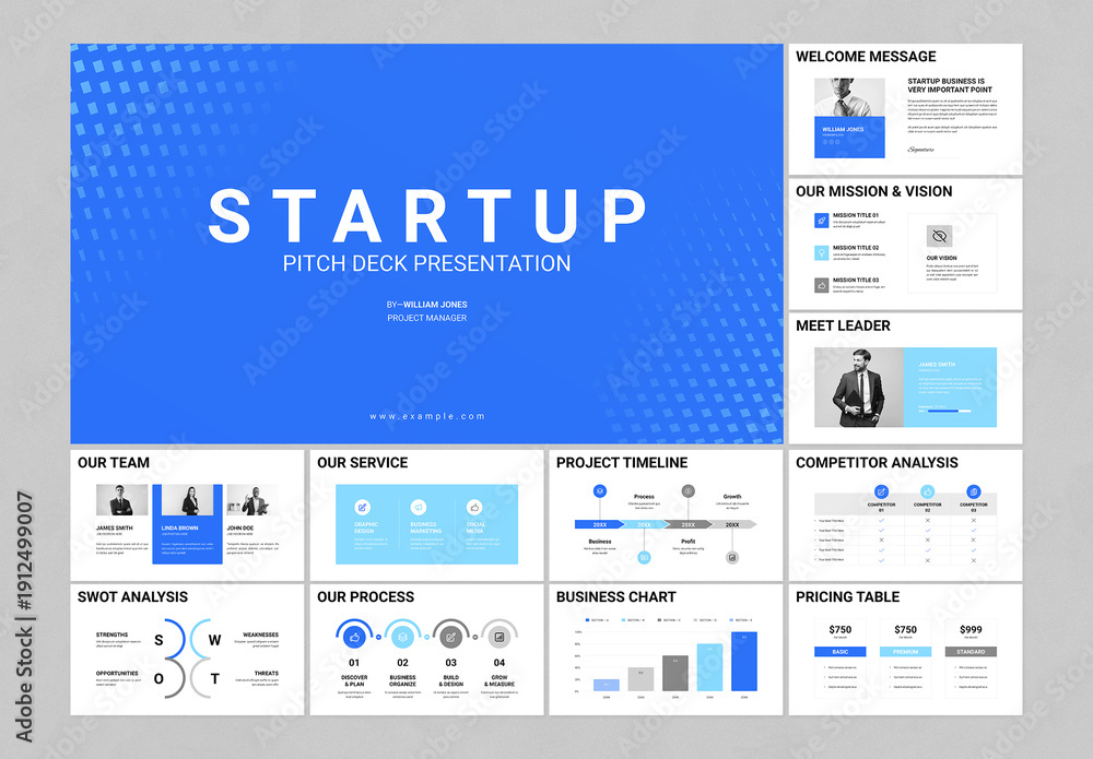 Startup Pitch Deck Presentation Template Stock Template | Adobe Stock