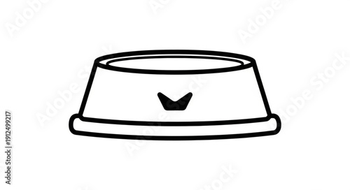 Simple outline drawing of a pet food bowl.