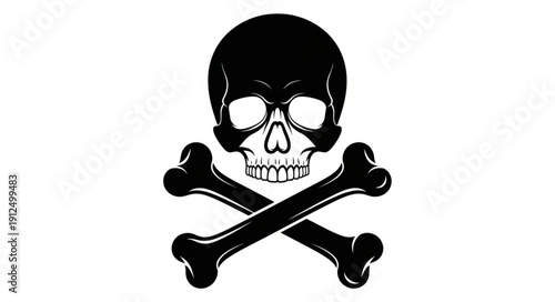 Skull and Crossbones Symbol of Danger and Death.