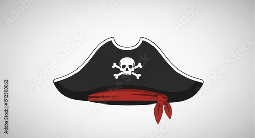 Pirate Hat with Skull and Crossbones Symbol.