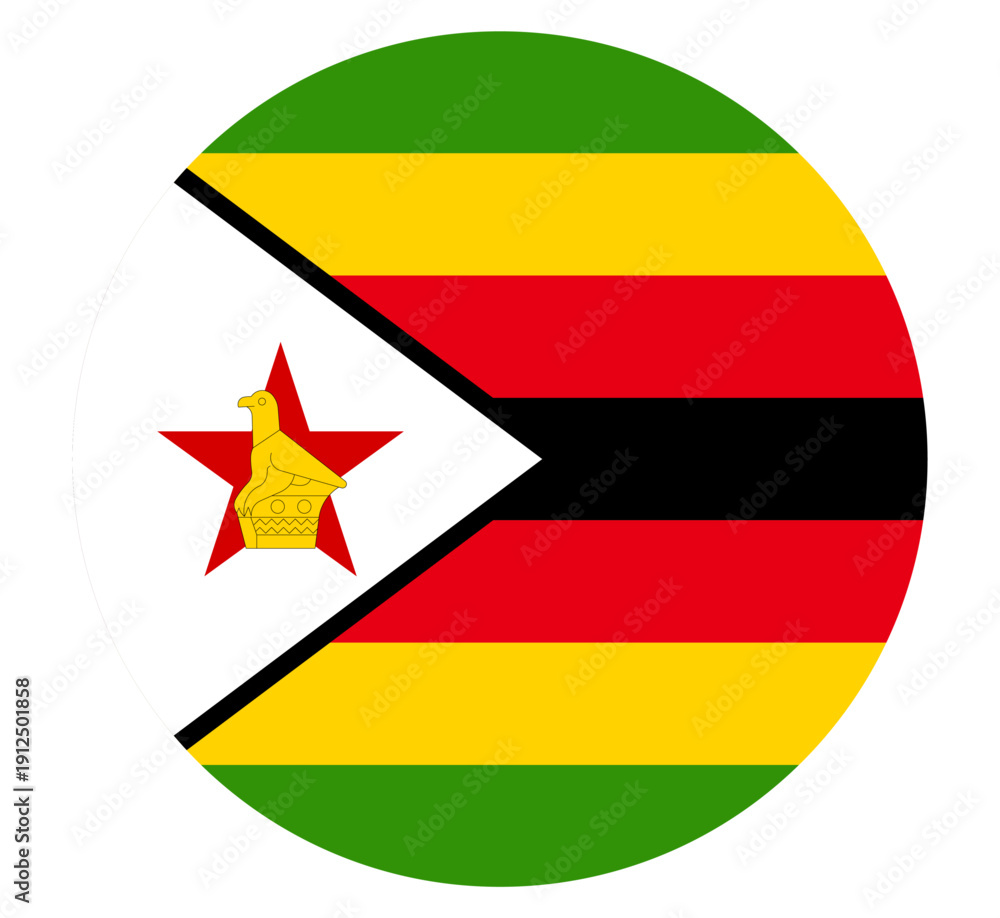 Fototapeta premium button Zimbabwe flag icon vector illustration 