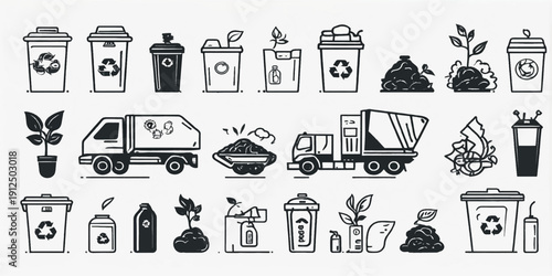 Set of black vector icons and church illustrations featuring a silhouette design collection for hotel and kitchen signage