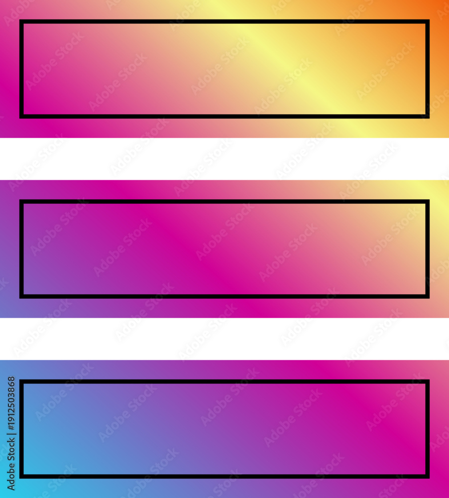 Obraz premium 3 Stripe Blocks, Gradient Color Layer Panels