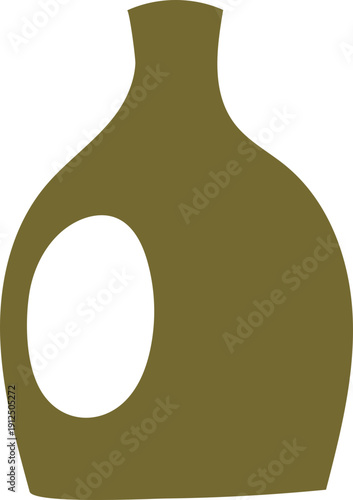 Dark Earthenware Pot, Handmade Decorative Shape