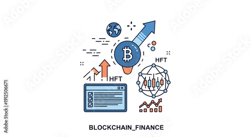 Bitcoin cryptocurrency concept illustration financial growth and development