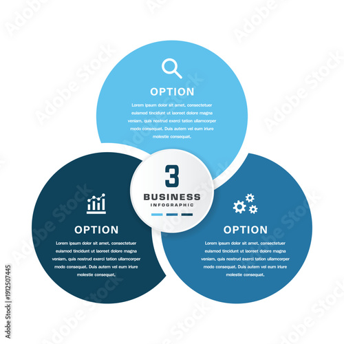 Circular Triangular Business Infographic with Three Options