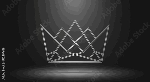 Minimalist Silver Crown of Eid Victory
